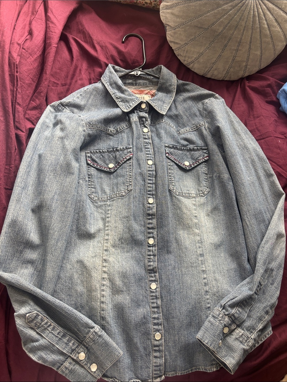 Decree Denim Button-Down Shirt in Light Blue